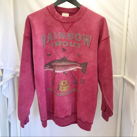 Vintage Other - Vintage Rainbow Trout Fishing Sweatshirt Size L
